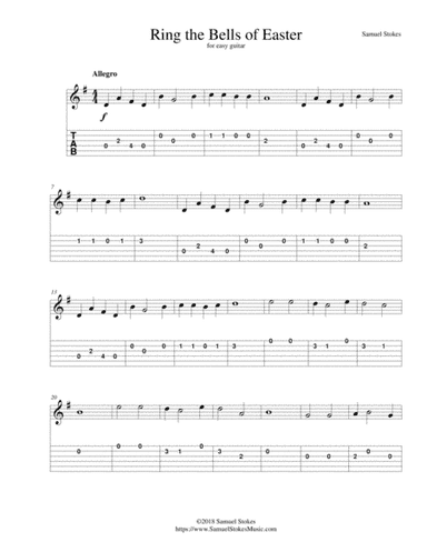 Ring the Bells of Easter - for easy guitar with TAB
