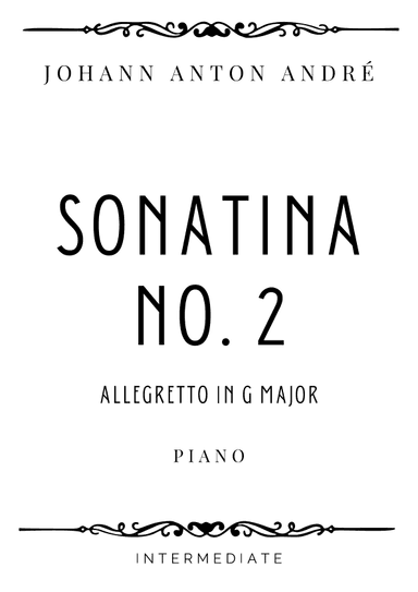 André - Allegretto from Sonatina No. 2 Op. 34 in G Major - Intermediate (arr. Piacere Music Sheets)