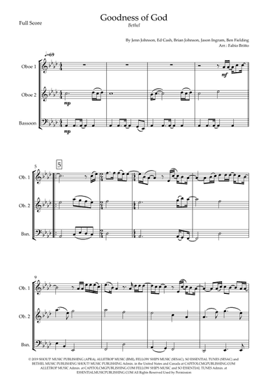 Goodness Of God (arr. Fabio Britto)