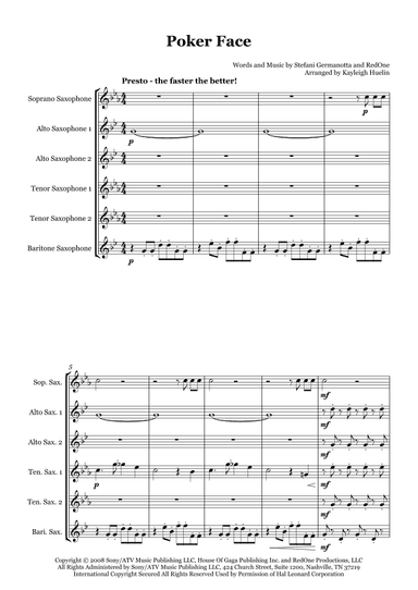 Poker Face (arr. Kayleigh Huelin)