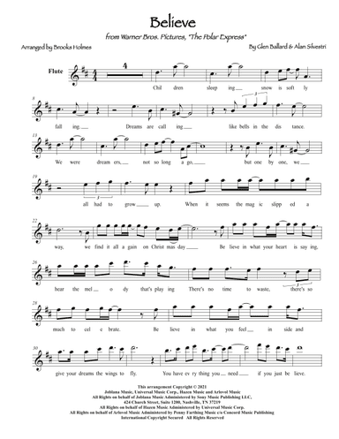 Believe (arr. Brooks Holmes)
