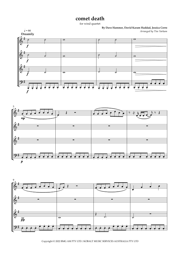 Comet Death (arr. Timothy Yarham)