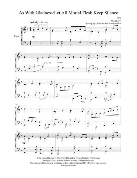 As With Gladness Men of Old/Let All Mortal Flesh Keep Silence (arr. Christine Sullivan Robbins)