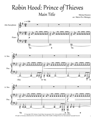 Main Title-prince Of Thieves (arr. Marie-Ève Mainguy)