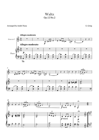 Lyric Pieces Op.12 No.3 (arr. André Nusa)