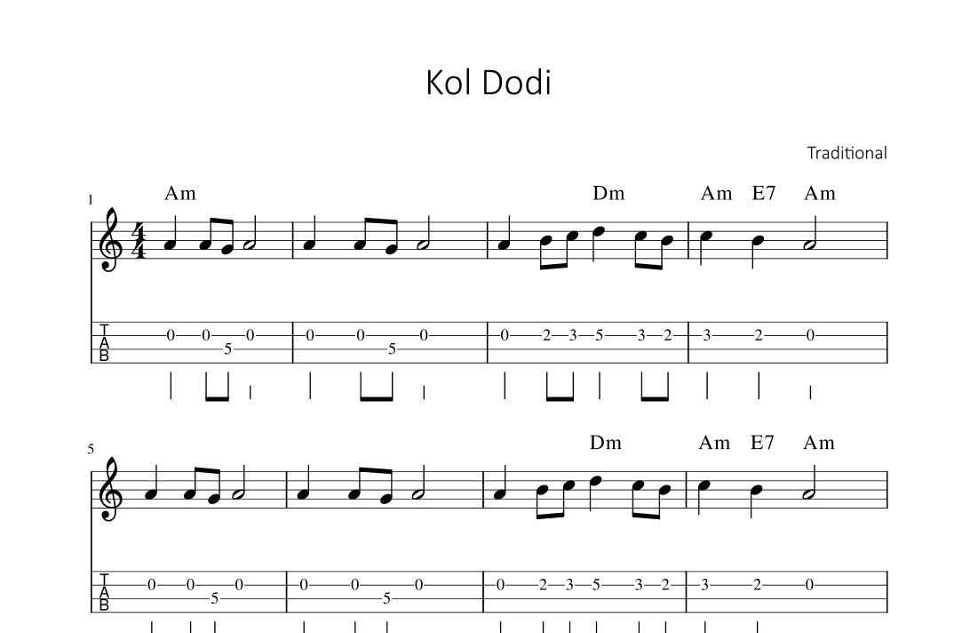 Kol Dodi (arr. songbooks.info)