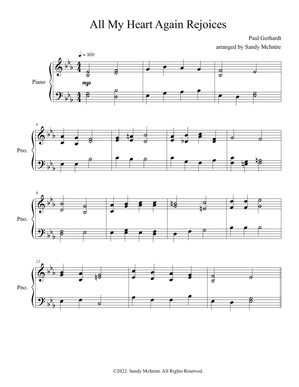 All My Heart Again Rejoices (arr. Sandy McIntire)
