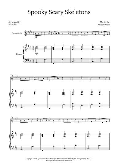 Spooky Scary Skeletons (arr. BTmusic)