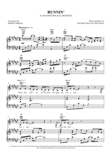 Runnin' (lose It All) (arr. Harvey Ebbage)