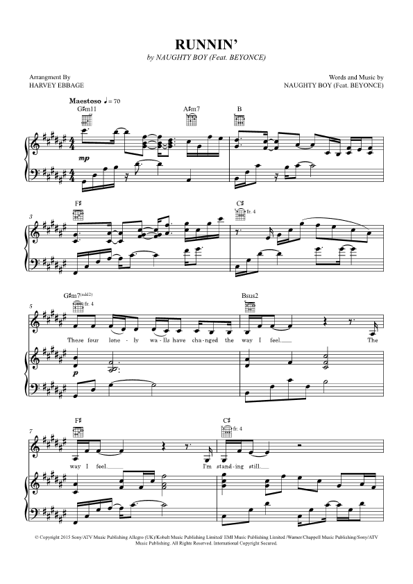 Runnin' (lose It All) (arr. Harvey Ebbage)
