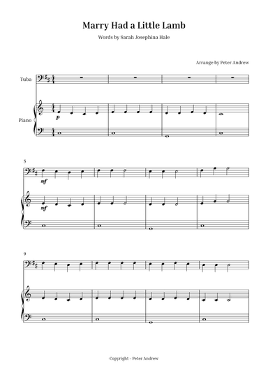 Marry Had  a Little Lamb (arr. Peter Andrew)