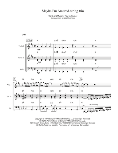 Maybe I'm Amazed (arr. Joe Deninzon)