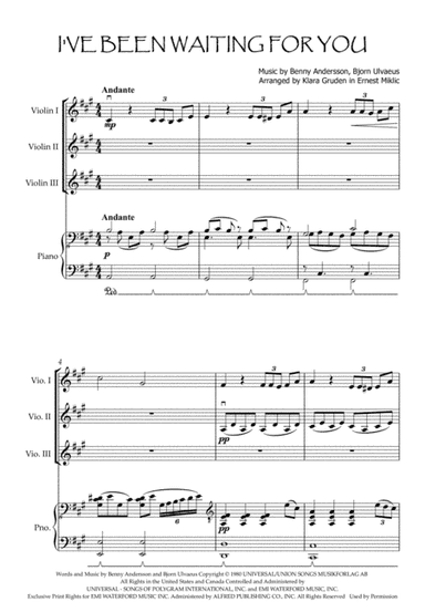I've Been Waiting For You (arr. Erni Miklic)