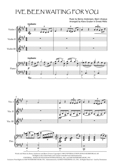 I've Been Waiting For You (arr. Erni Miklic)