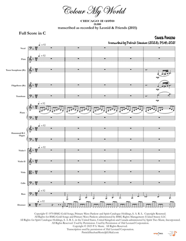 Colour My World (arr. Patrick Sheehan)