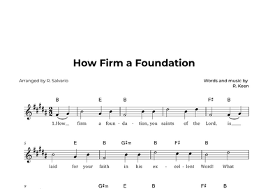 How Firm a Foundation (Key of B Major) (arr. R. Salvario)