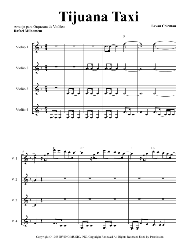 Tijuana Taxi (arr. Rafael Milhomem)