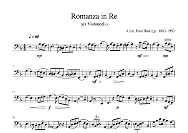 Allen Romanza in Re (arr. wenner)