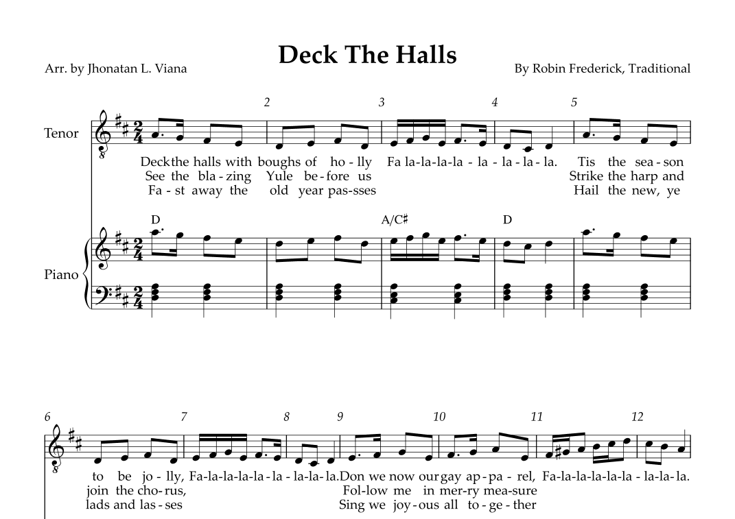 Deck The Halls (arr. Jhonatan Lucio Viana)
