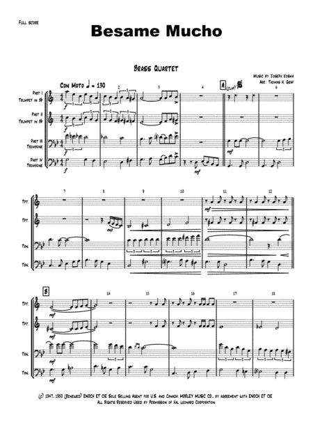 Besame Mucho (Kiss Me Much) (arr. Thomas H. Graf)