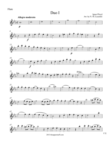 Duo #1 for Flute and Piano (arr. Nick Lacanski)