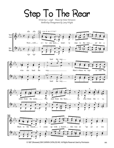 Step To The Rear (arr. Larry Wright)