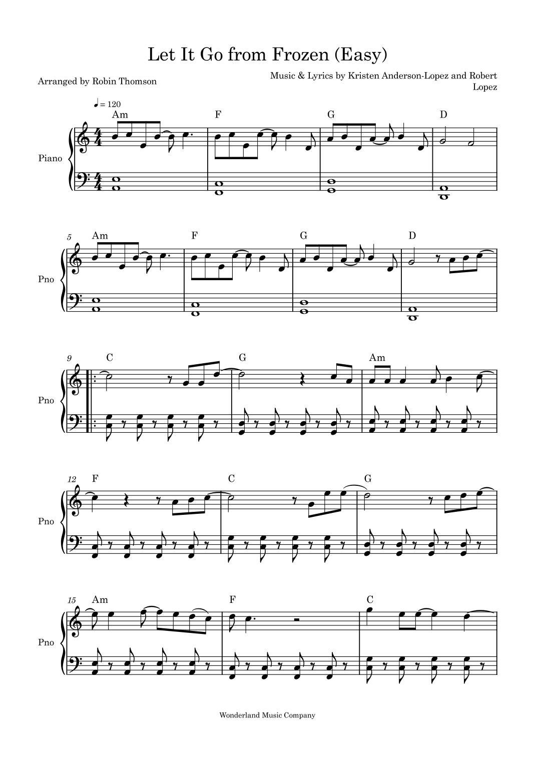 Let It Go from Frozen (arr. Robin Thomson)