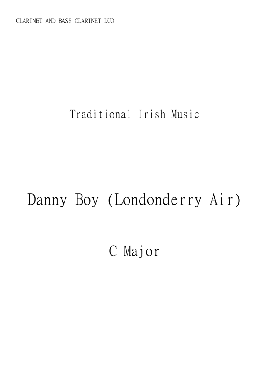 Danny Boy (Londonderry Air) for Bass Clarinet and Clarinet Duo in C major. Early Intermediate. (arr. Matheus Araújo)