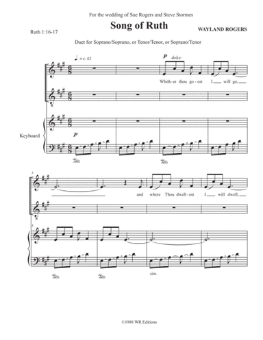 Song of Ruth (whither Thou Goest) Duet in A