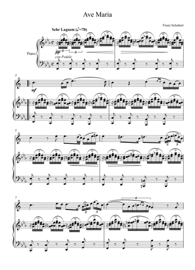 Franz Schubert - Ave Maria (Alto Saxophone Solo) - Eb key (arr. André Laitano)