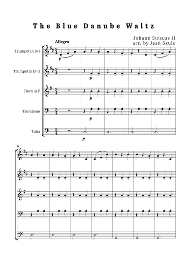 The Blue Danube Waltz - Brass Quintet (arr. Jean Szulc)