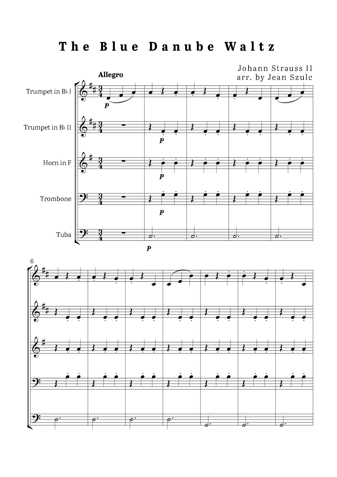 The Blue Danube Waltz - Brass Quintet (arr. Jean Szulc)