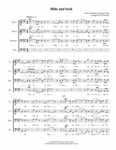 Hide And Seek (arr. Tim Sarsany)