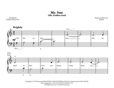 Mister Sun (arr. Maria Colletti)