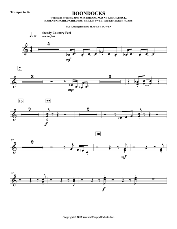 Boondocks (arr. Jeffrey Bowen)