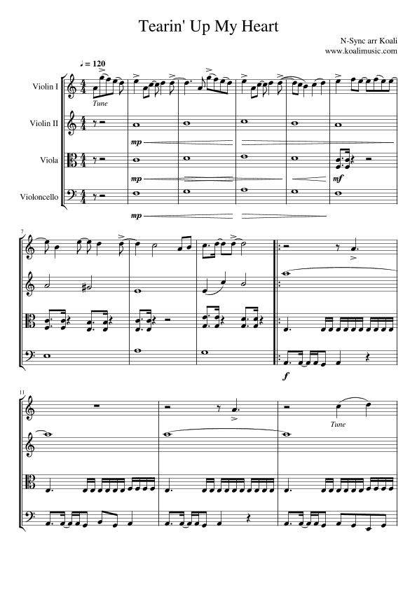 Tearin' Up My Heart (arr. KoaliMusic)