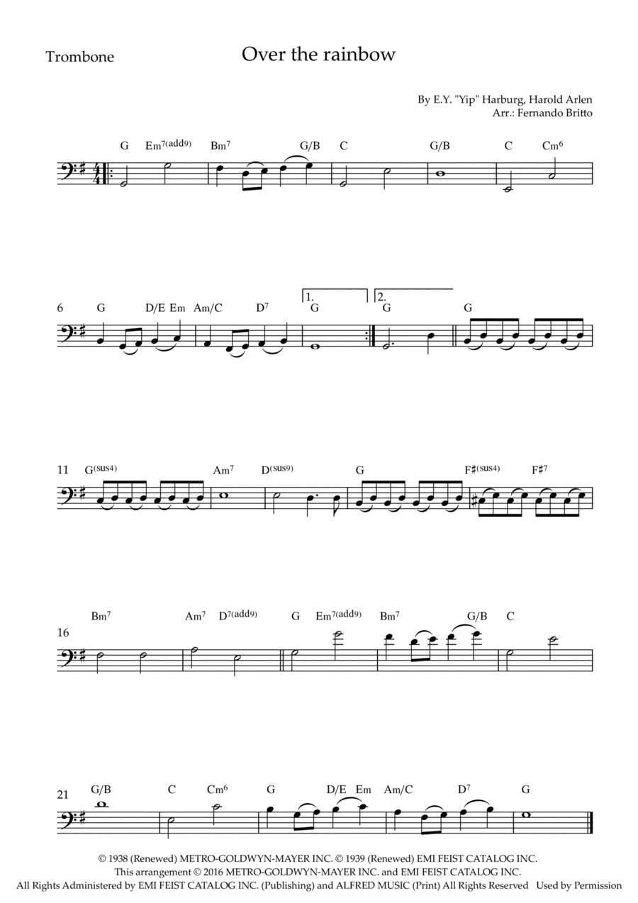 Over The Rainbow (arr. Fernando Britto)