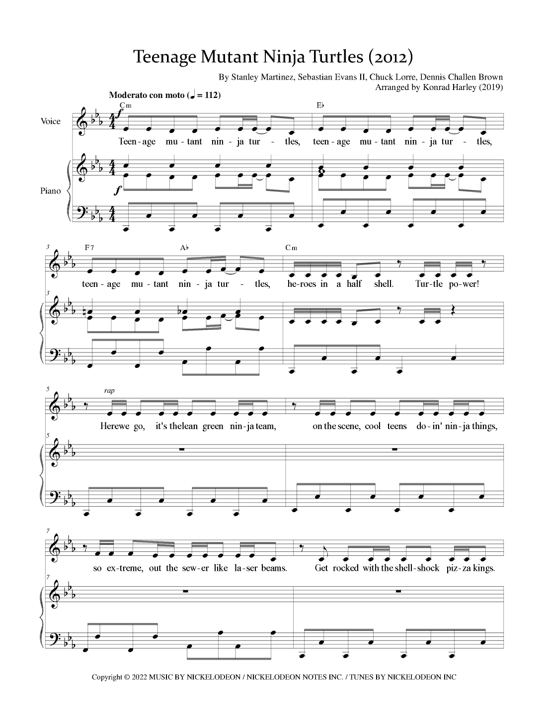 Teenage Mutant Ninja Turtles - Main Title Theme (arr. Konrad Harley)