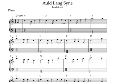 Auld Lang Syne  PIANO sheet music (arr. Edmarcelino)