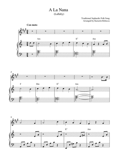 A La Nana (Lullaby) (arr. Kaiserin Rebecca)