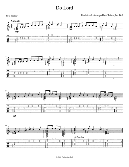 Do Lord - Chord Melody (arr. Christopher Bell)