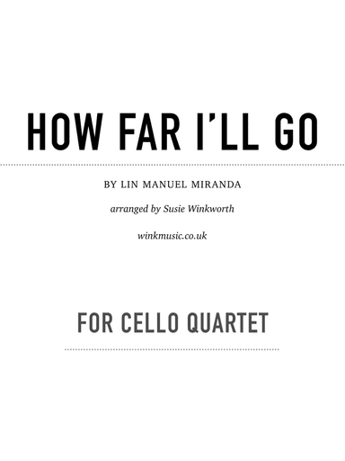 How Far I'll Go (arr. Susie Winkworth winkmusic.co.uk)