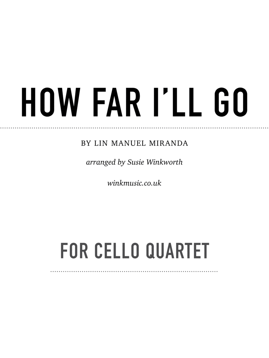 How Far I'll Go (arr. Susie Winkworth winkmusic.co.uk)