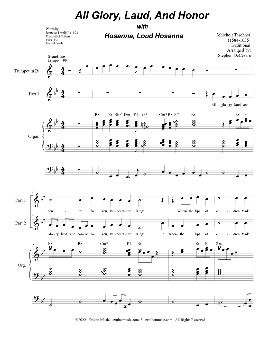 All Glory, Laud, And Honor (with "Hosanna, Loud Hosanna") (for 2-part choir) (arr. Stephen DeCesare)