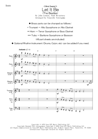 Let It Be (arr. Tsuyoshi Yoroiguma)