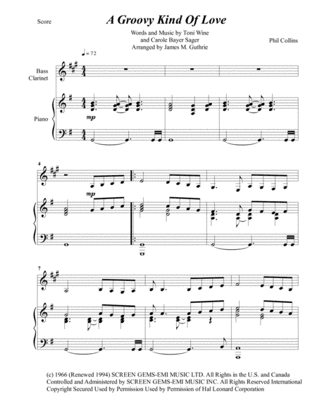 A Groovy Kind Of Love (arr. James M. Guthrie, ASCAP)