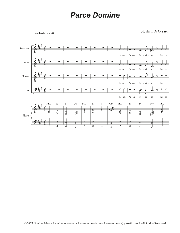 Parce Domine (Solo and SATB)