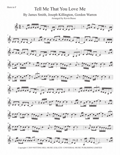 Tell Me That You Love Me (arr. Kevin Busse)