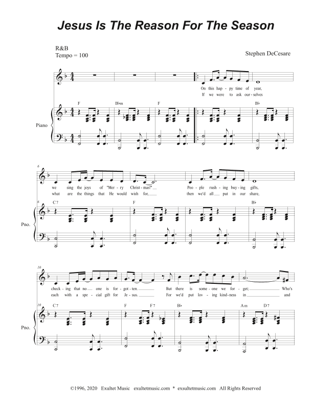 Jesus Is The Reason For The Season (for Unison Choir)