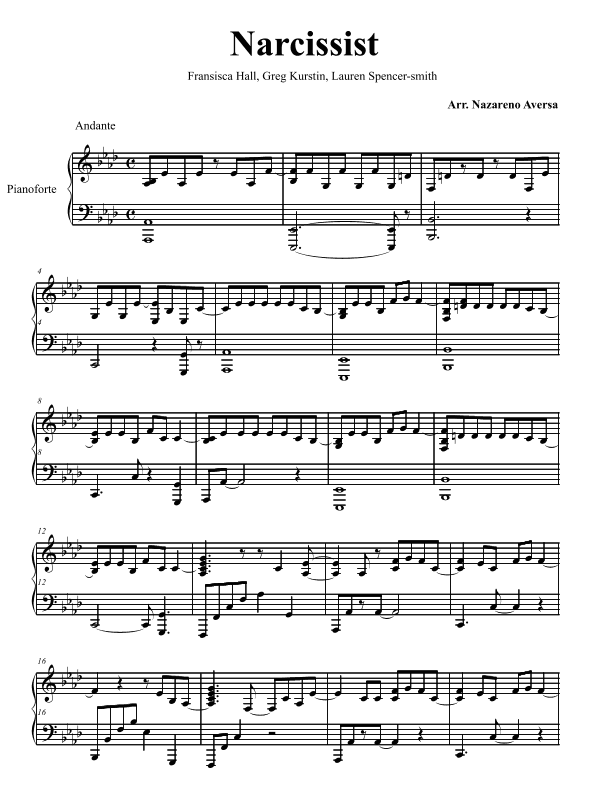 Narcissist (arr. Nazareno Aversa)